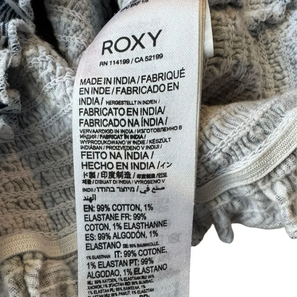 Roxy Women's Sunset Walks Printed Puff Sleeve Crop Size Small